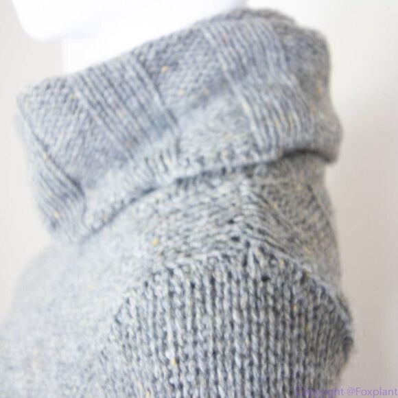 Max Studio wool blend cowl neck cable knit grey pleated sweater dress, size S - Picture 13 of 16